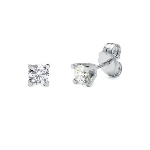 pendientes oro 18 quilates con 4 grapas y 1 brillante
