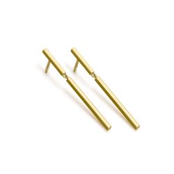 Pendientes oro articulado barra cierre presión