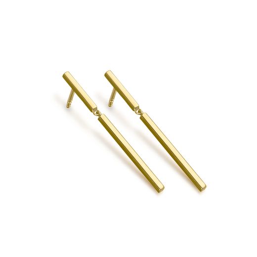 Pendientes oro articulado barra cierre presión