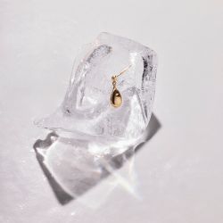Pendientes oro articulado gota cierre presión