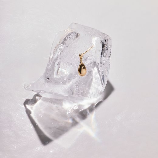 Pendientes oro articulado gota cierre presión