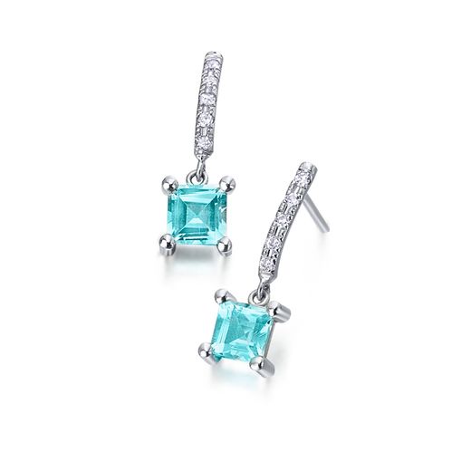 Pendientes oro con topacio y diamantes