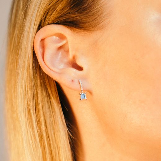 Pendientes oro con topacio y diamantes