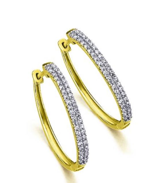 Pendientes oro criollas diamantes