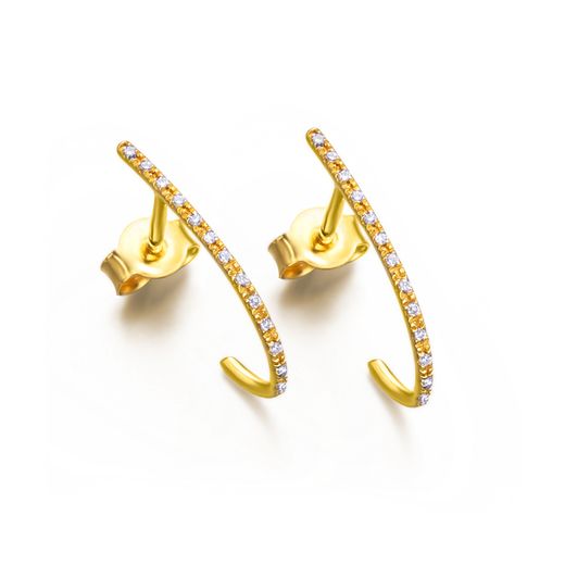 Pendientes oro criollas oval diamantes