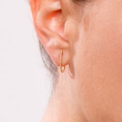 Pendientes oro criollas oval diamantes