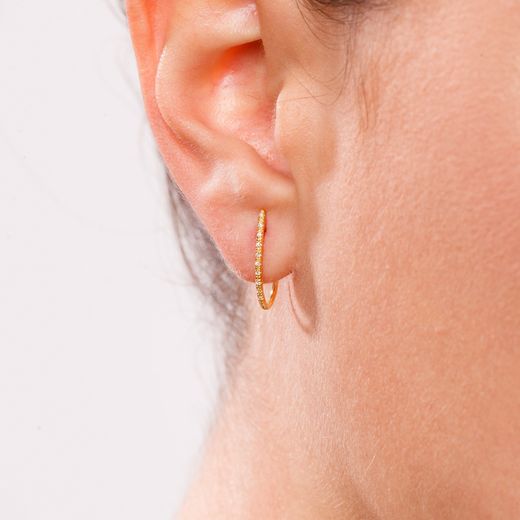 Pendientes oro criollas oval diamantes
