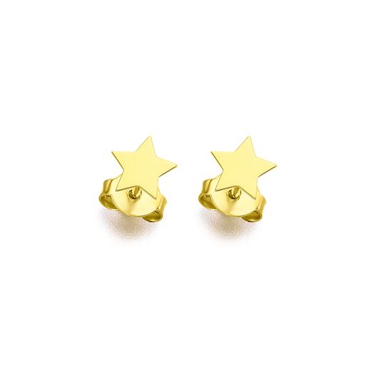 Pendientes oro estrella cierre presión