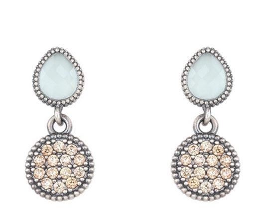 Pendientes plata, calcedonia