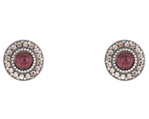 Pendientes plata, turmalina rosa