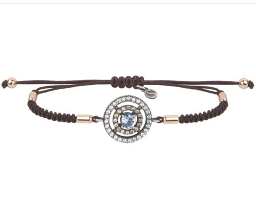 Pulsera de plata, cironitas y nylon